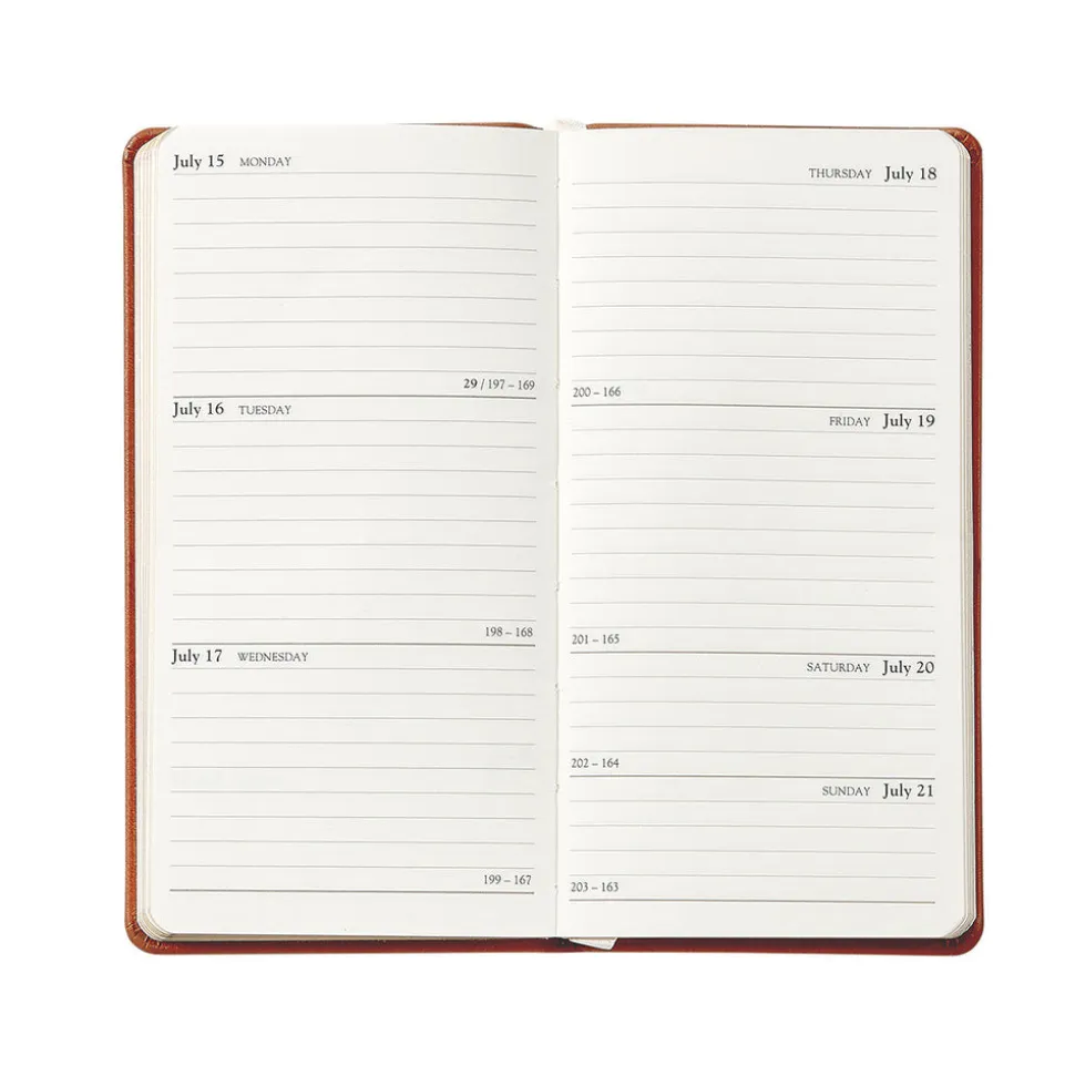 2026 6" Pocket Datebook in Slate Blue Pebble Grain Leather