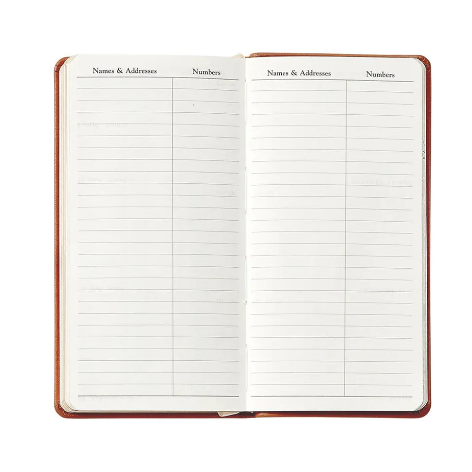 2026 6" Pocket Datebook in Slate Blue Pebble Grain Leather