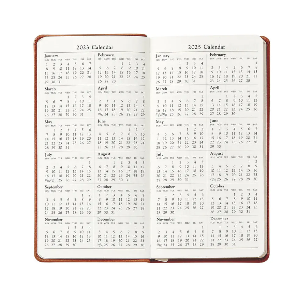 2026 6" Pocket Datebook in Slate Blue Pebble Grain Leather
