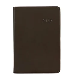 2026 Daily Journal in Brown Traditional Leather