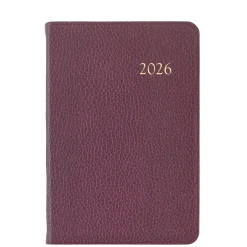 2026 Daily Journal in Wine Pebble Grain Leather