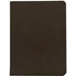 2026 Desk Diary in Brown Leather