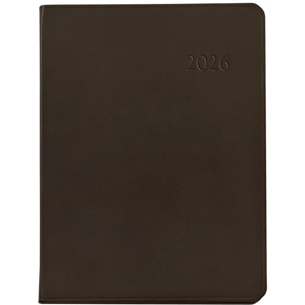 2026 Desk Diary in Brown Leather