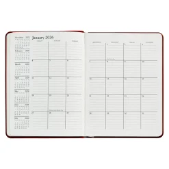2026 Desk Diary in Brown Leather