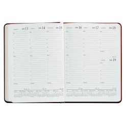 2026 Desk Diary in Brown Leather