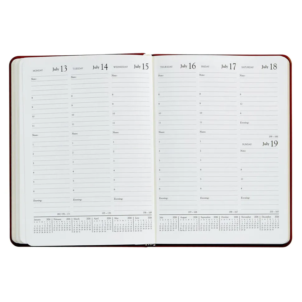 2026 Desk Diary in Brown Leather