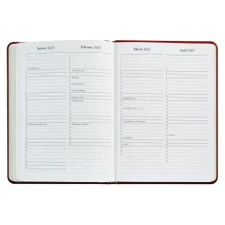 2026 Desk Diary in Brown Leather
