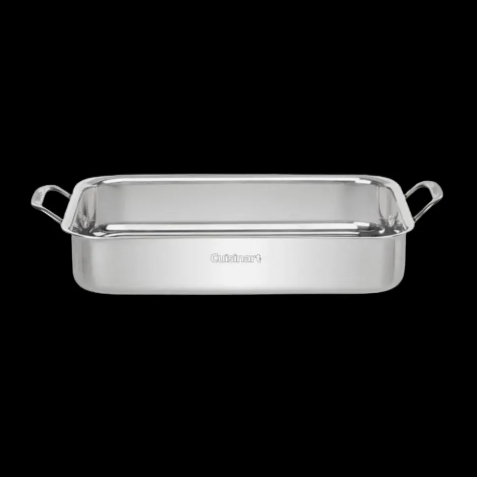 14" Lasagna Pan with Stainless Roasting Rack in Stainless Steel