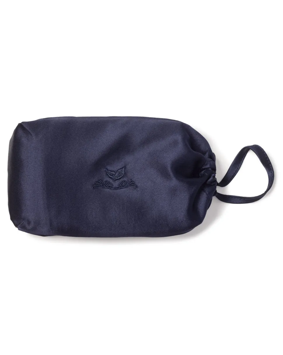 100% Mulberry Navy Silk Pillow Cover