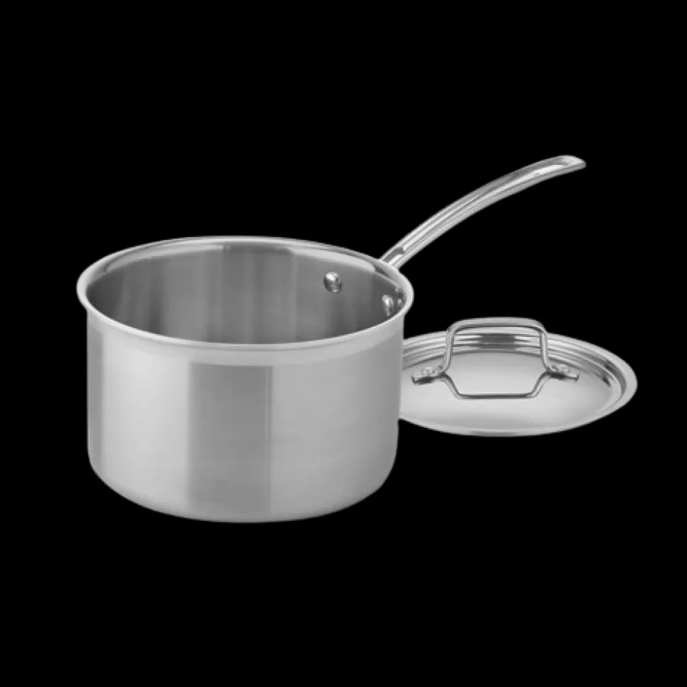 4 Quart Saucepan with Cover in Stainless Steel