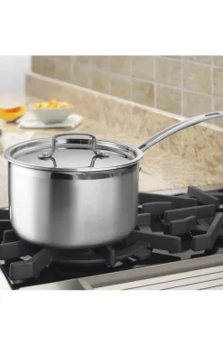 4 Quart Saucepan with Cover in Stainless Steel