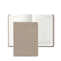 2026 Weekly Notebook in Beechwood Pebble Grain Leather