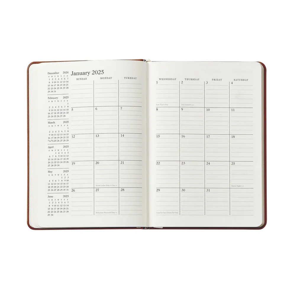 2026 Weekly Notebook in Beechwood Pebble Grain Leather