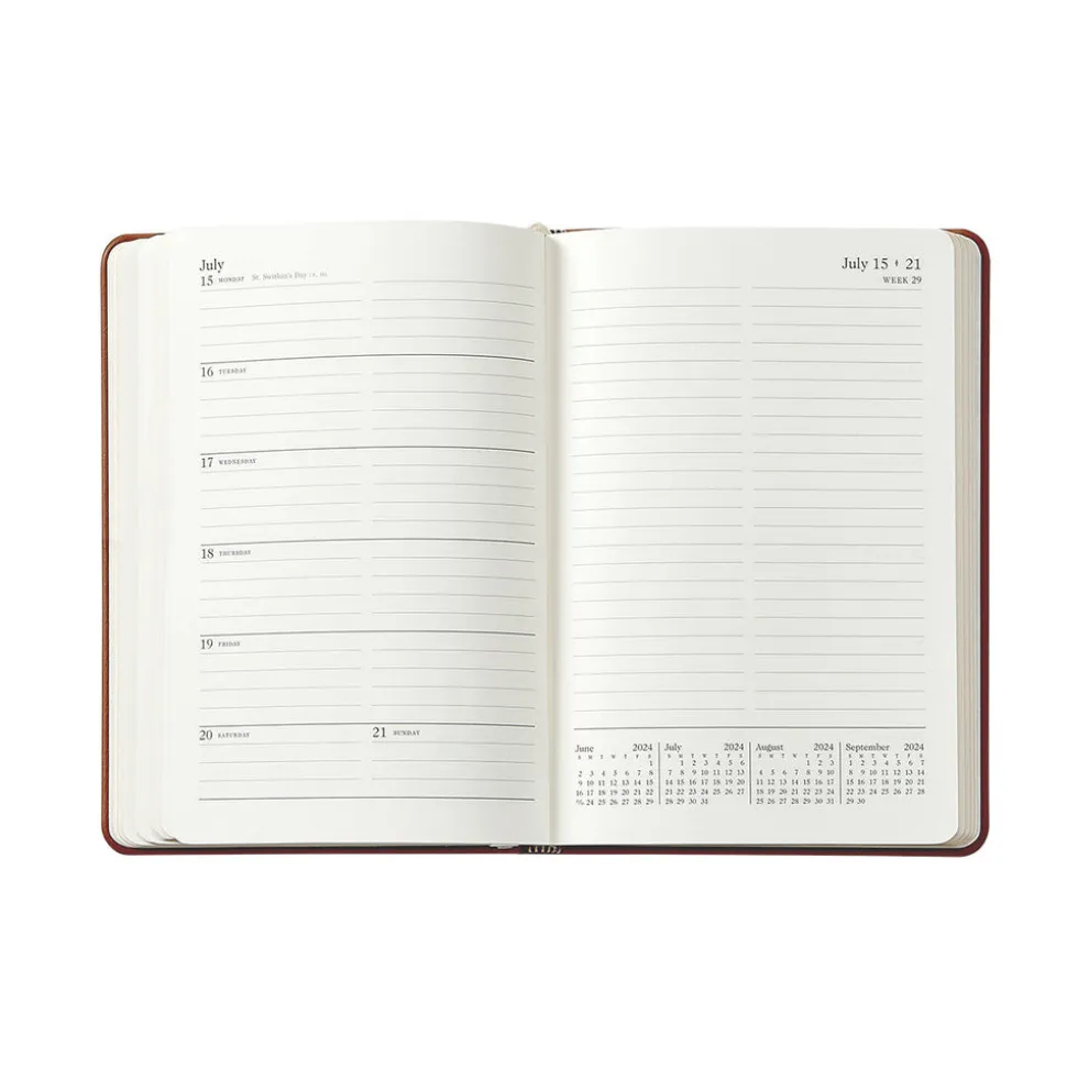 2026 Weekly Notebook in Beechwood Pebble Grain Leather