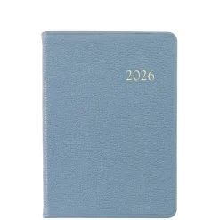 2026 Weekly Notebook in Blue Pebble Grain Leather