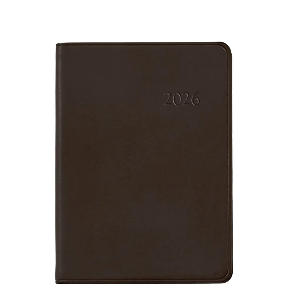 2026 Weekly Notebook in Brown Traditional Leather