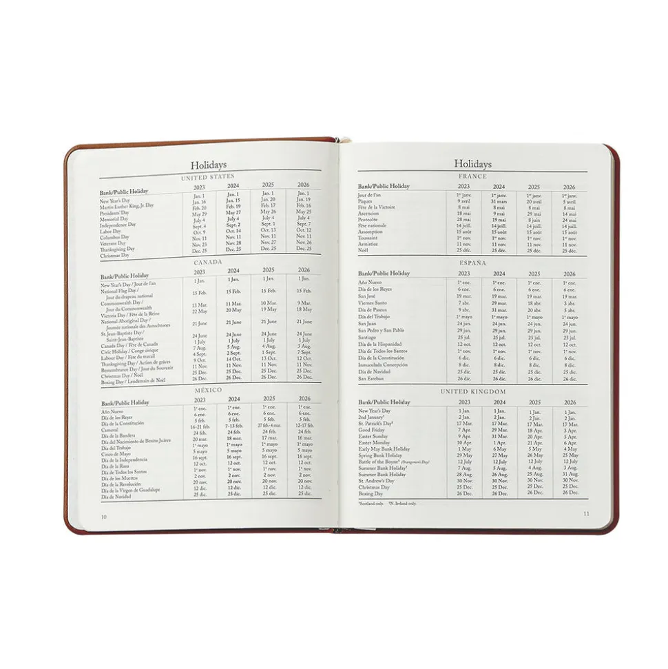 2026 Weekly Notebook in Brown Traditional Leather