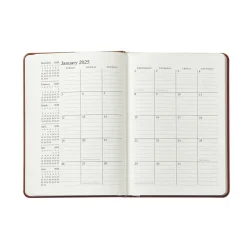2026 Weekly Notebook in Brown Traditional Leather