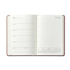 2026 Weekly Notebook in Brown Traditional Leather