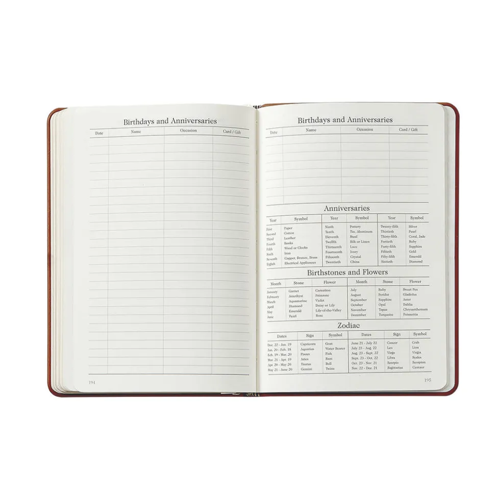 2026 Weekly Notebook in Brown Traditional Leather