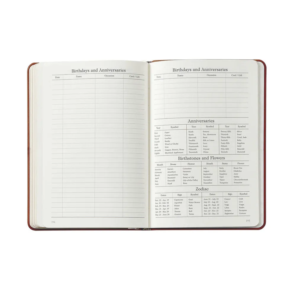 2026 Weekly Notebook in Wine Pebble Grain Leather