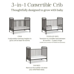 Abigail 3-in-1 Convertible Crib in Vintage Iron