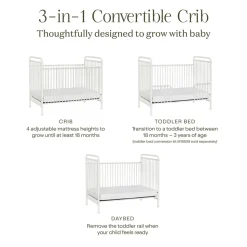 Abigail 3-in-1 Convertible Crib in Washed White