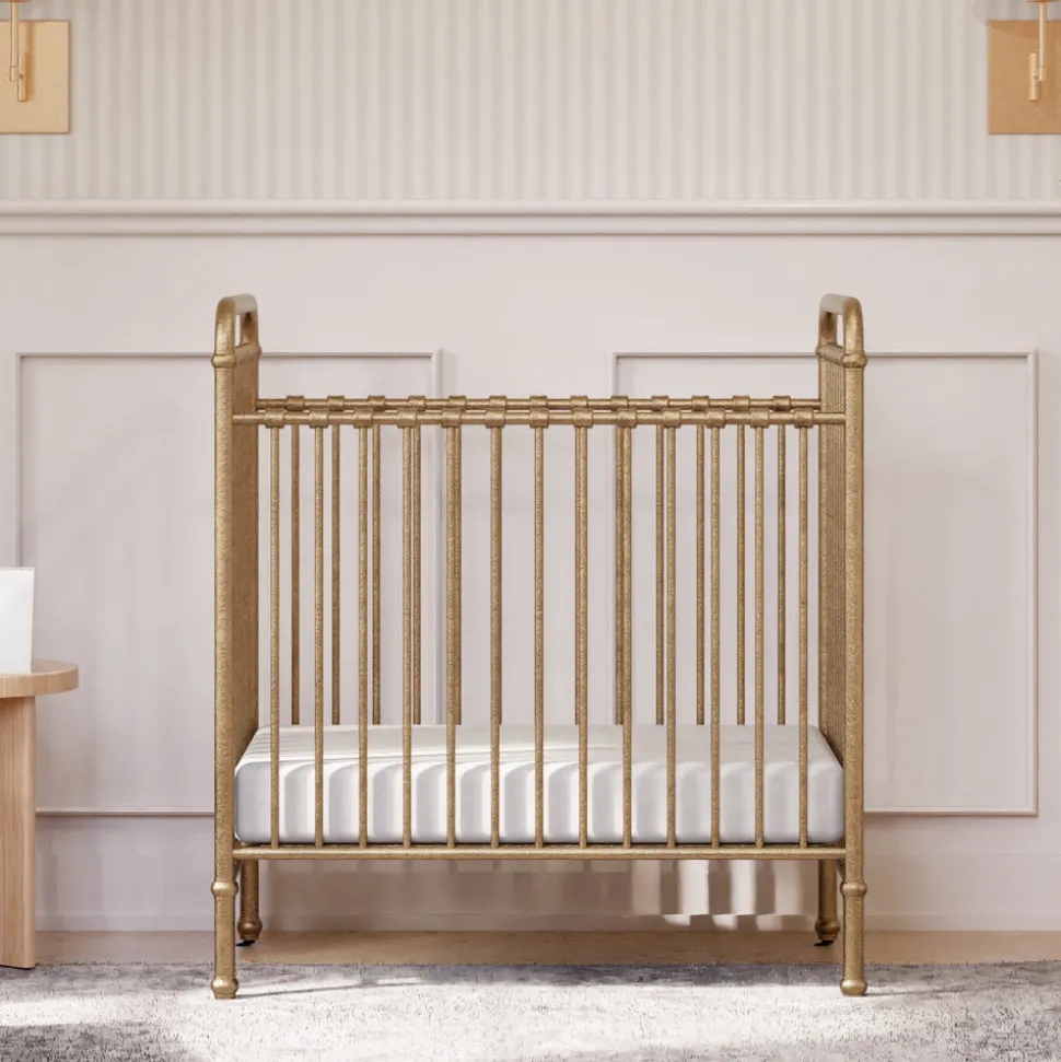 Abigail 3-in-1 Convertible Mini Crib in Vintage Gold