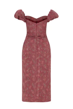 Adelaide Floral Ikat Column Midi Dress