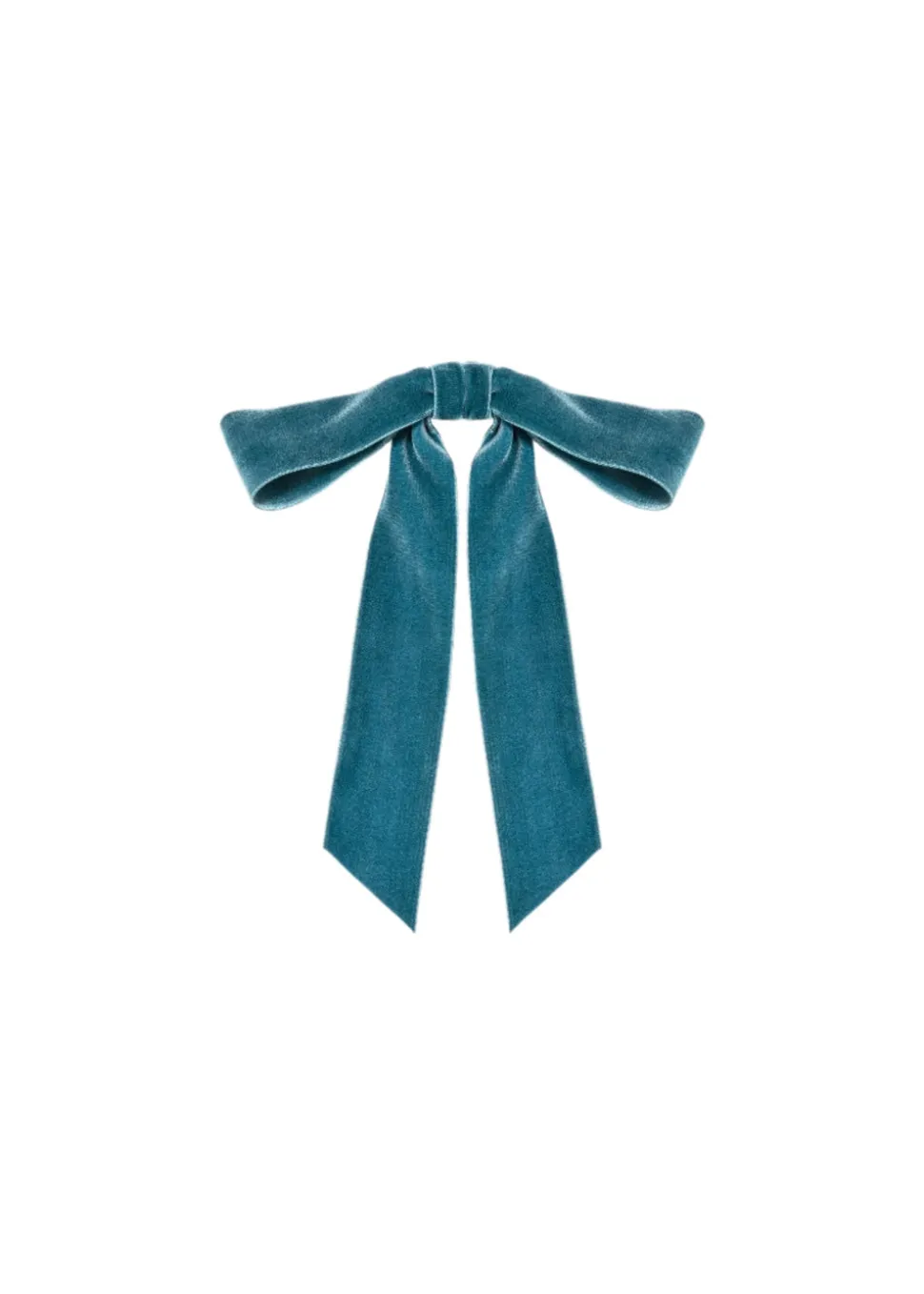 Adley Velvet Bow Barrette in Azul