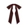 Adley Velvet Bow Barrette in Pinot