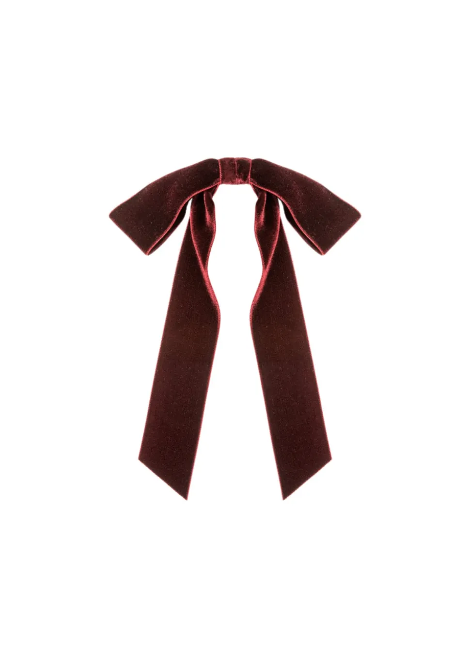 Adley Velvet Bow Barrette in Pinot