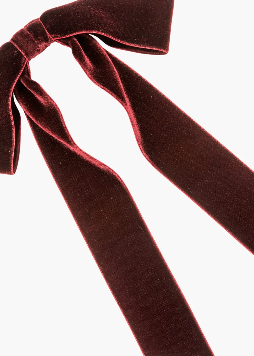 Adley Velvet Bow Barrette in Pinot