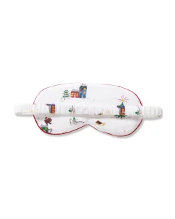 Adult's Twill Sleep Mask in Holiday Town