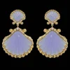 Aegean Shell Earrings in Blue
