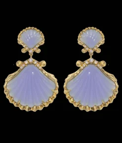 Aegean Shell Earrings in Blue