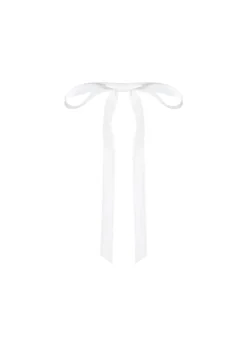 Aida Velvet Bow Barrette in Cream