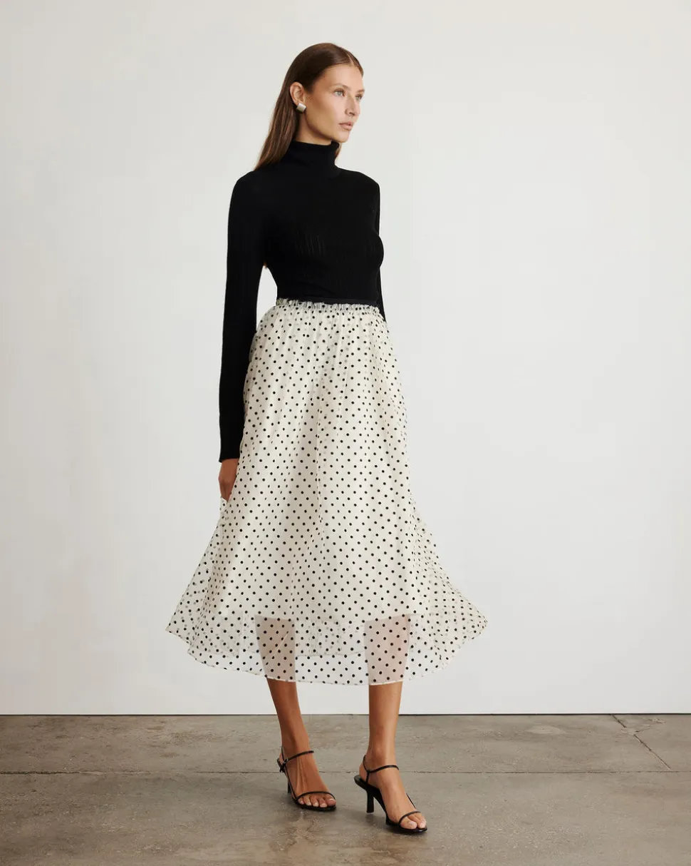 Ainsley Skirt in Cream & Black Multi
