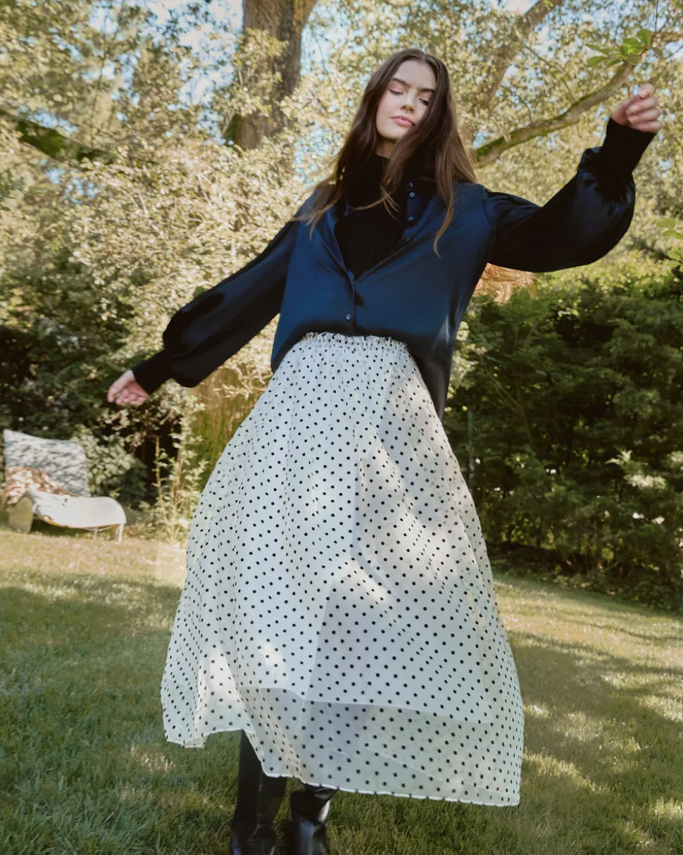 Ainsley Skirt in Cream & Black Multi