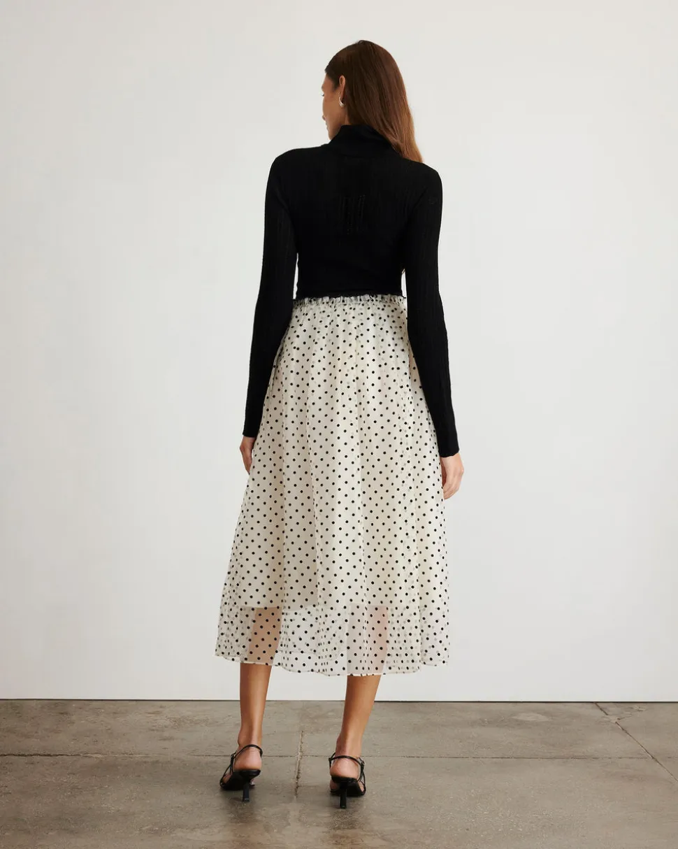 Ainsley Skirt in Cream & Black Multi