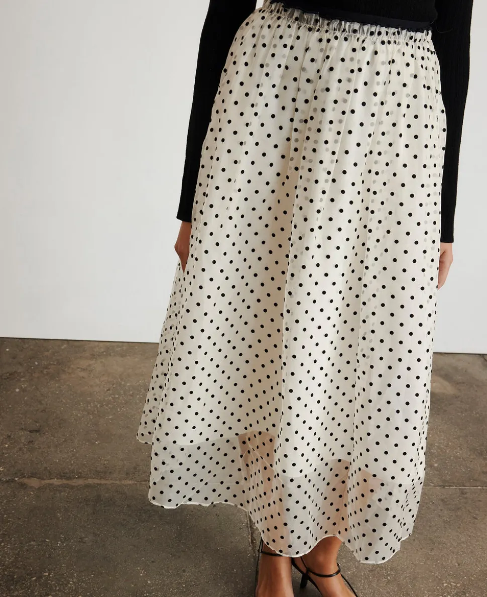 Ainsley Skirt in Cream & Black Multi