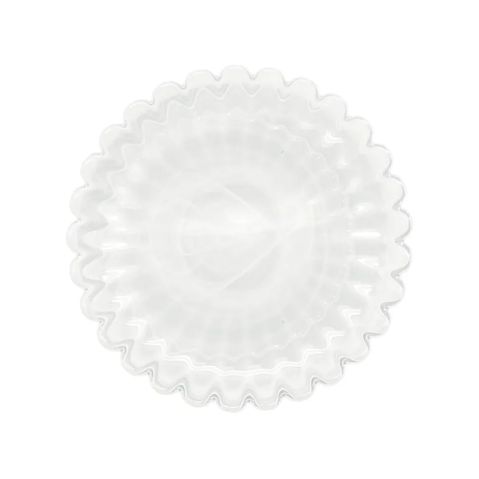 Alabaster White Scalloped Dessert Plate, Set of 4