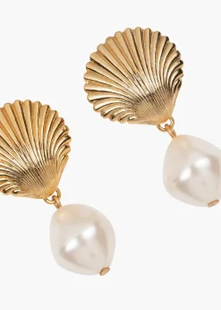Alana Earrings in Pearl Gold