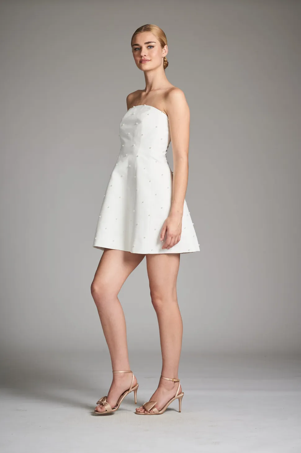 Alanna Dress in Ivory/Pearls