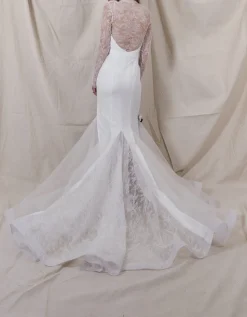 Alexis Lace Gown with Removable Floral Appliques