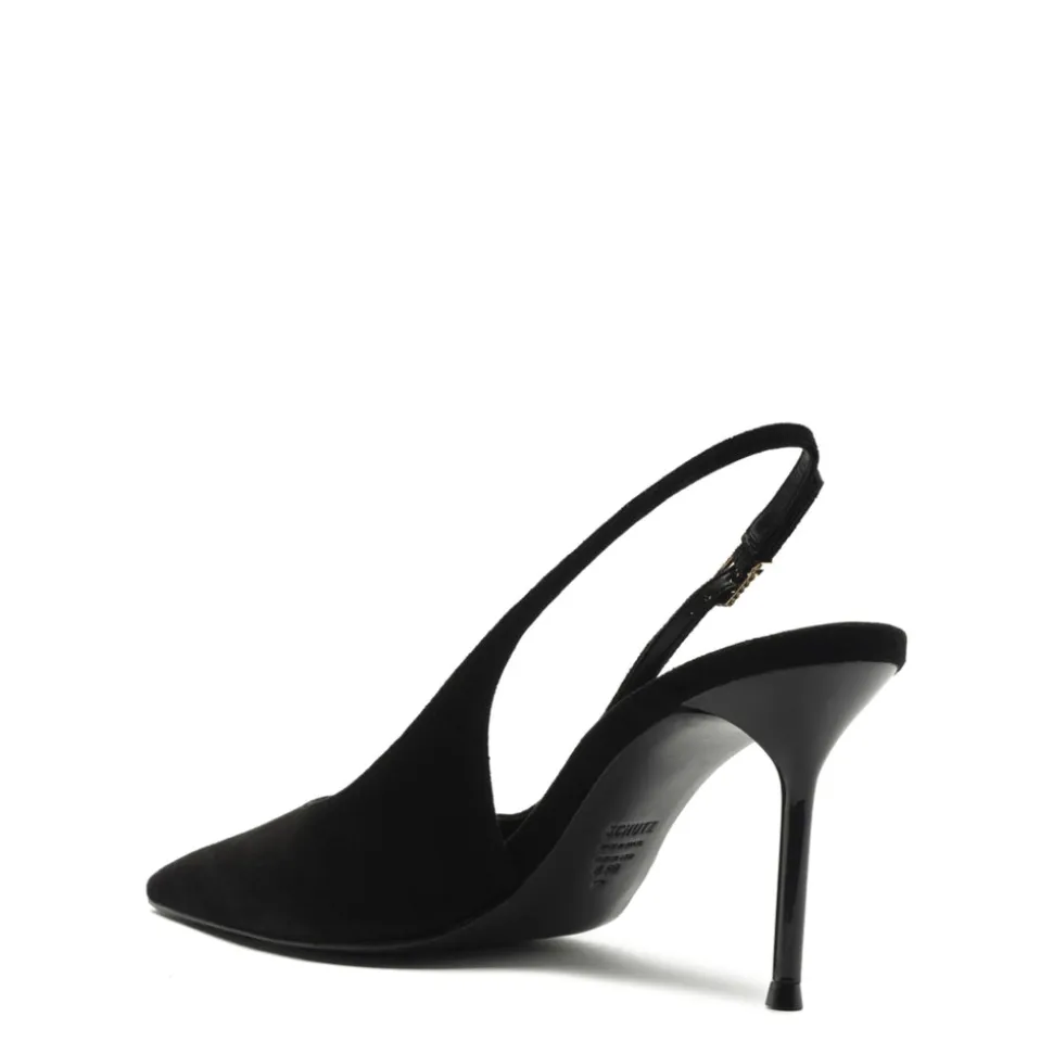 Alicia Sling Suede Pump in Black