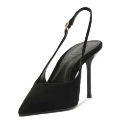 Alicia Sling Suede Pump in Black