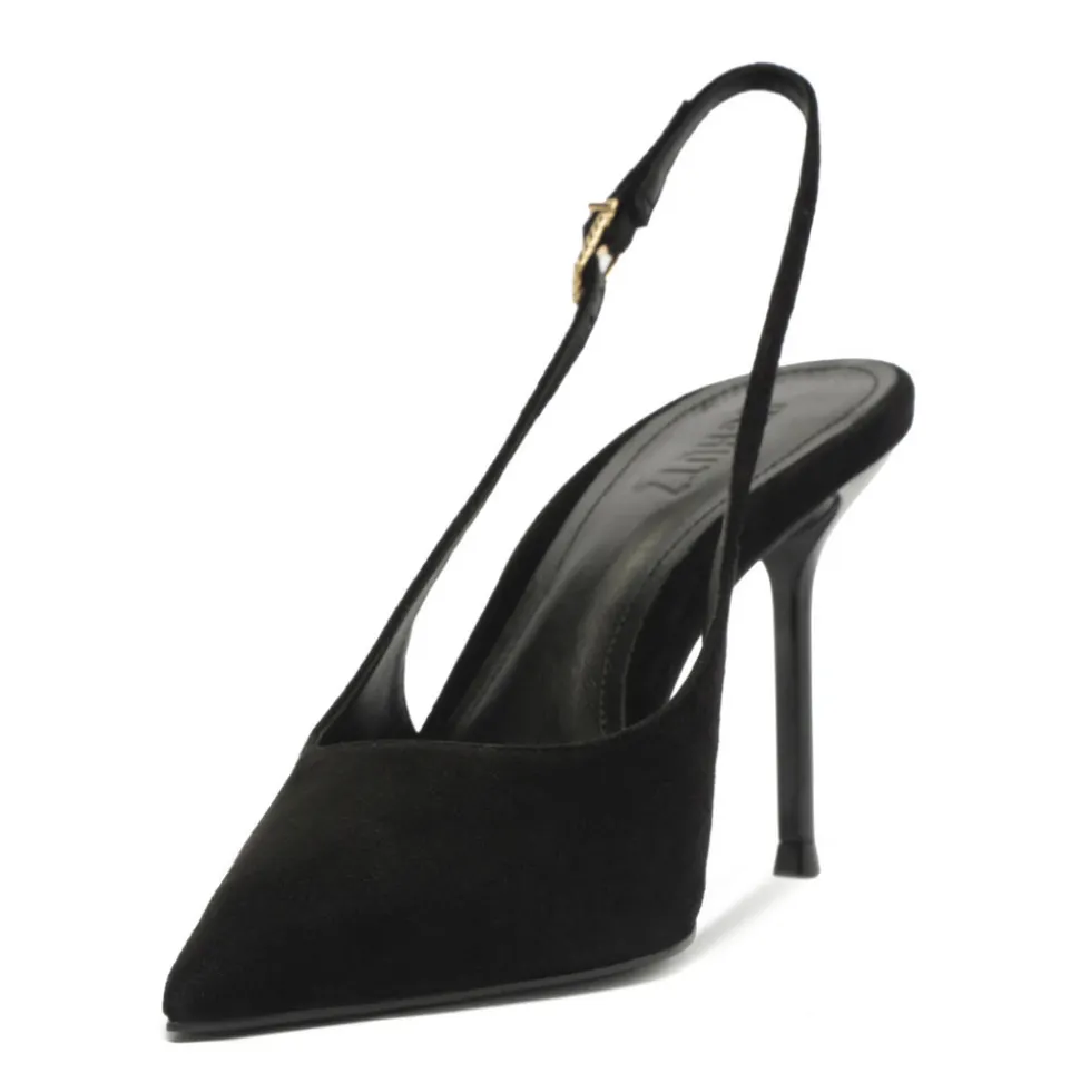 Alicia Sling Suede Pump in Black