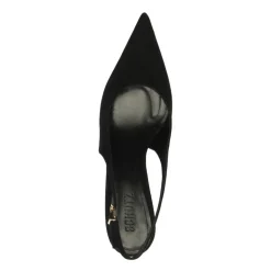 Alicia Sling Suede Pump in Black