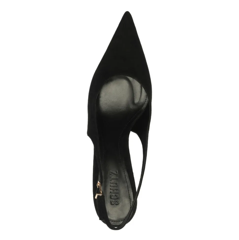 Alicia Sling Suede Pump in Black